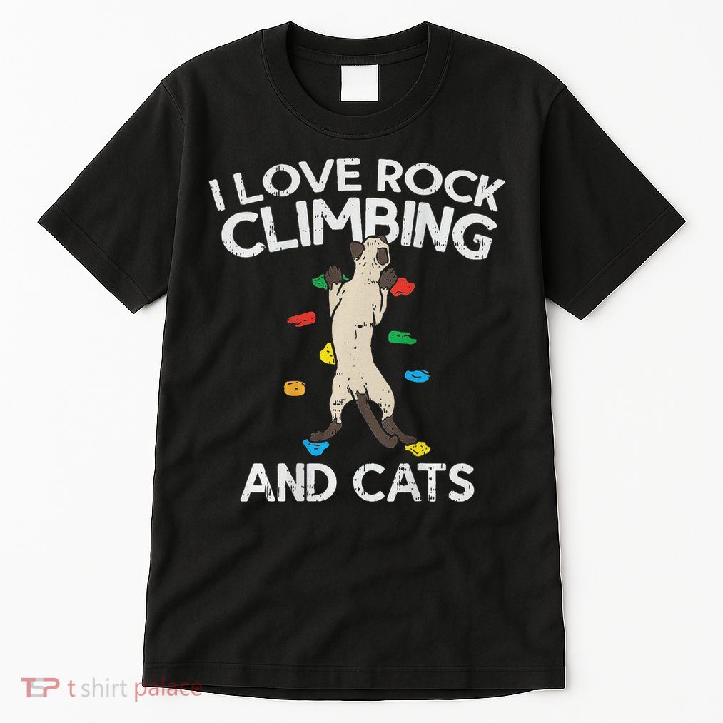 I Love Rock Climbing & Cats Cute Climbing Tall T-Shirt