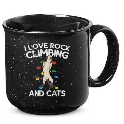 I Love Rock Climbing & Cats Cute Climbing 15oz Campfire Ceramic Mug