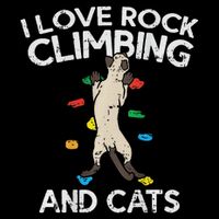 I Love Rock Climbing & Cats Cute Climbing Womens Tank Top