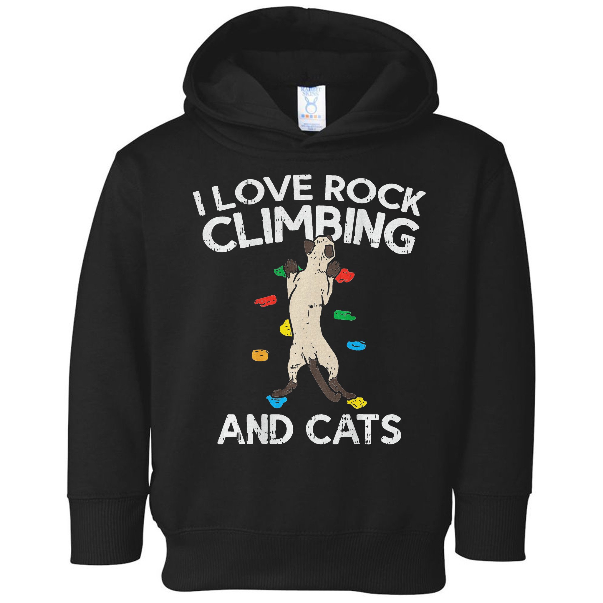 I Love Rock Climbing & Cats Cute Climbing Toddler Hoodie