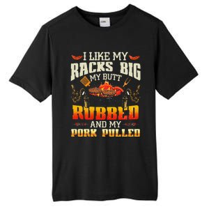 I Like Racks Big And Pork Pulled Bbq Humor Tall Fusion ChromaSoft Performance T-Shirt