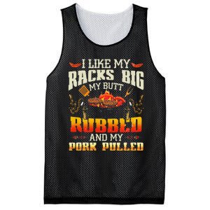 I Like Racks Big And Pork Pulled Bbq Humor Mesh Reversible Basketball Jersey Tank