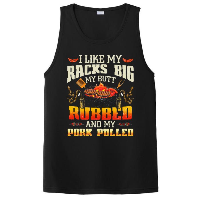 I Like Racks Big And Pork Pulled Bbq Humor PosiCharge Competitor Tank