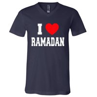 I Love Ramadan Ramadan Kareem Mubarak V-Neck T-Shirt