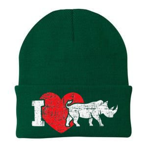 I Love Rhino Rhinoceros Safari Animal Zookeeper Zoology Knit Cap Winter Beanie