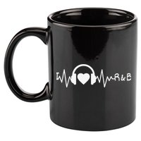 I Love R&B Heartbeat Rhythm and Blues Music 90's RnB 11oz C Handle Ceramic Mug