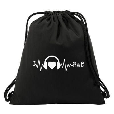 I Love R&B Heartbeat Rhythm and Blues Music 90's RnB Drawstring Bag