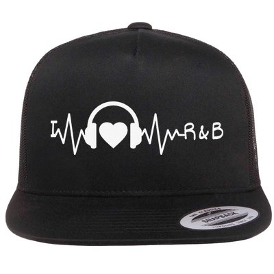 I Love R&B Heartbeat Rhythm and Blues Music 90's RnB Flatbill Hat