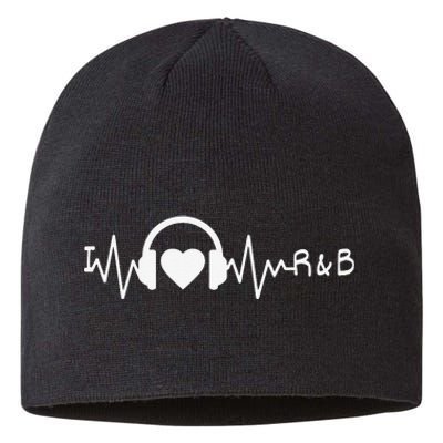 I Love R&B Heartbeat Rhythm and Blues Music 90's RnB Sustainable Beanie