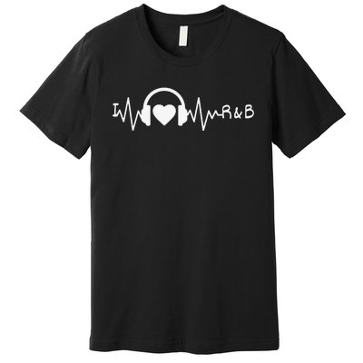 I Love R&B Heartbeat Rhythm and Blues Music 90's RnB Premium T-Shirt