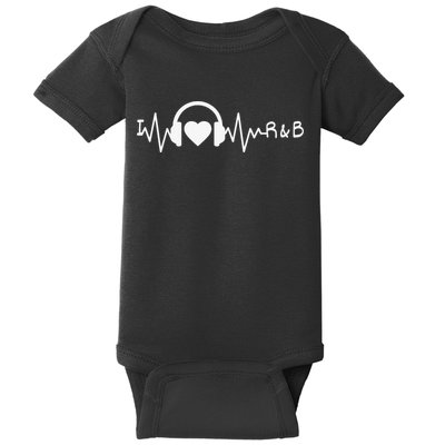 I Love R&B Heartbeat Rhythm and Blues Music 90's RnB Baby Bodysuit