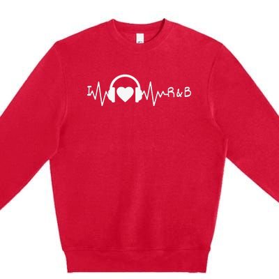 I Love R&B Heartbeat Rhythm and Blues Music 90's RnB Premium Crewneck Sweatshirt