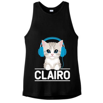 I Love Red Heart Personalized My Clairo First Name Cat Ladies PosiCharge Tri-Blend Wicking Tank