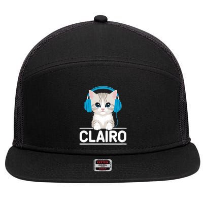 I Love Red Heart Personalized My Clairo First Name Cat 7 Panel Mesh Trucker Snapback Hat
