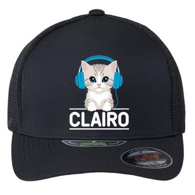 I Love Red Heart Personalized My Clairo First Name Cat Flexfit Unipanel Trucker Cap