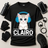 I Love Red Heart Personalized My Clairo First Name Cat Performance Shirt
