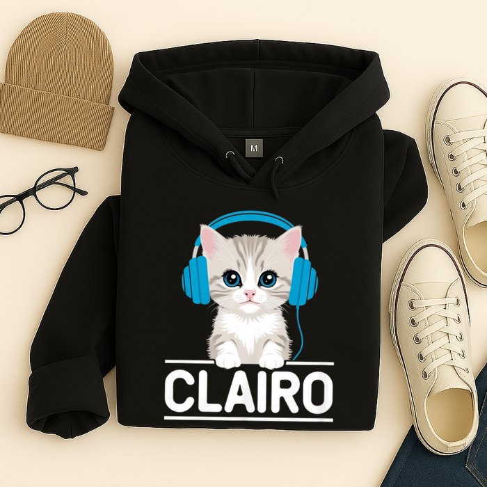 I Love Red Heart Personalized My Clairo First Name Cat Hoodie