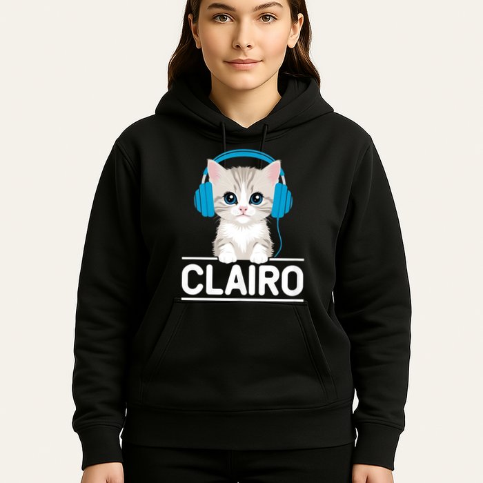 I Love Red Heart Personalized My Clairo First Name Cat Hoodie