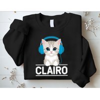 I Love Red Heart Personalized My Clairo First Name Cat Sweatshirt