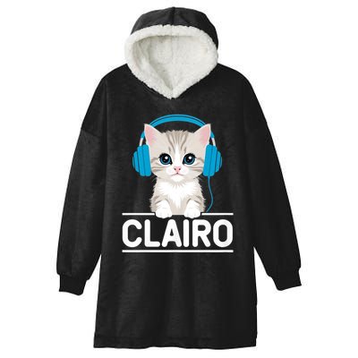 I Love Red Heart Personalized My Clairo First Name Cat Hooded Wearable Blanket