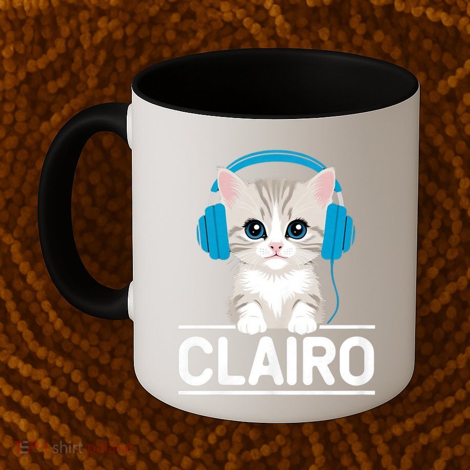 I Love Red Heart Personalized My Clairo First Name Cat Mug