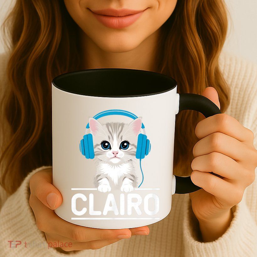 I Love Red Heart Personalized My Clairo First Name Cat Mug