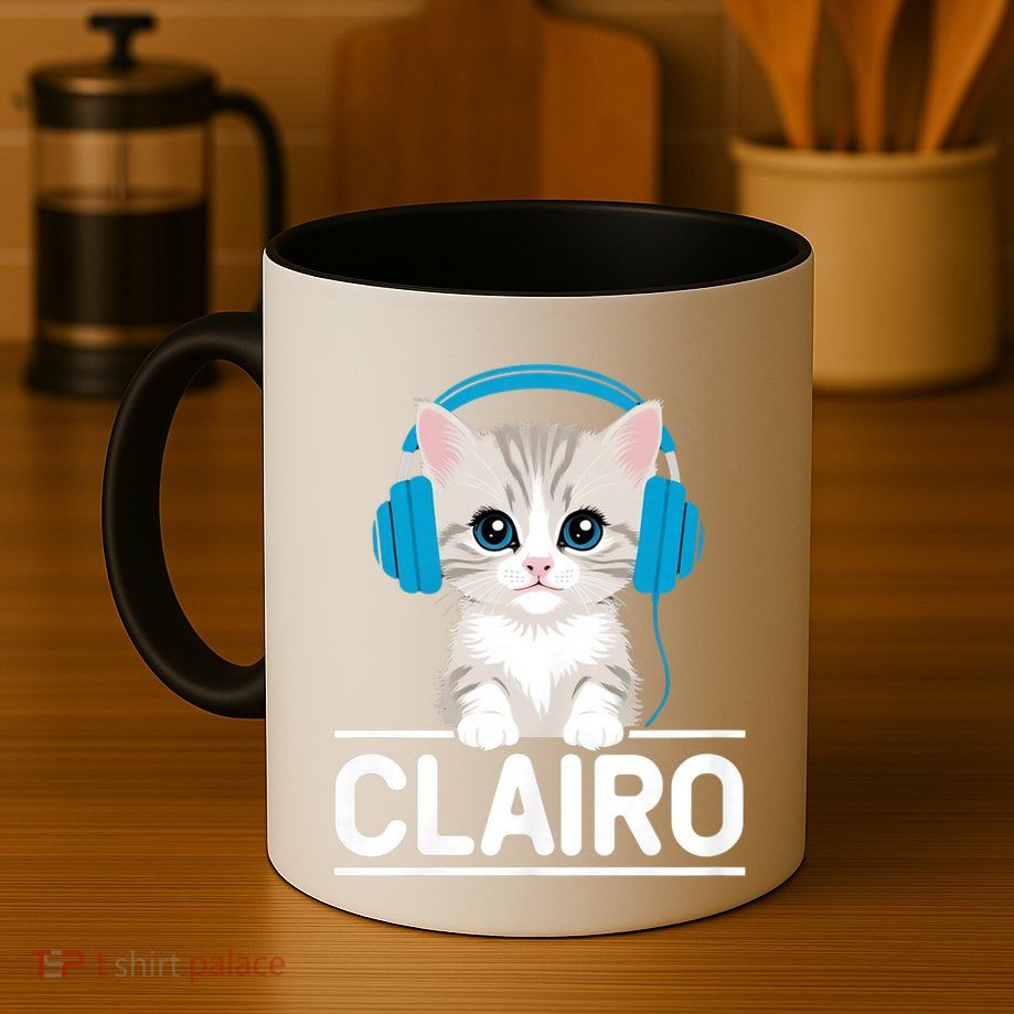 I Love Red Heart Personalized My Clairo First Name Cat Mug
