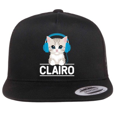 I Love Red Heart Personalized My Clairo First Name Cat Flatbill Hat
