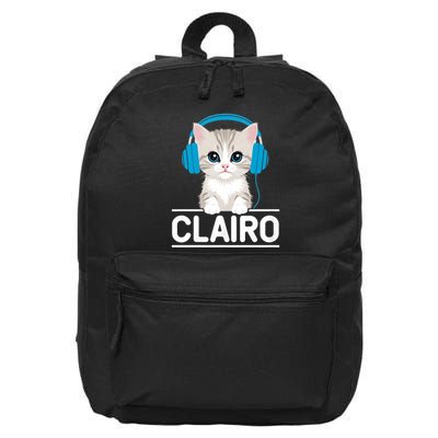 I Love Red Heart Personalized My Clairo First Name Cat 16 in Basic Backpack