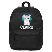 I Love Red Heart Personalized My Clairo First Name Cat 16 in Basic Backpack