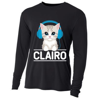 I Love Red Heart Personalized My Clairo First Name Cat Cooling Performance Long Sleeve Crew