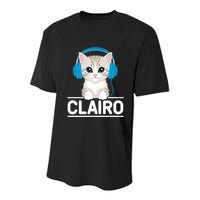 I Love Red Heart Personalized My Clairo First Name Cat Youth Performance Sprint T-Shirt
