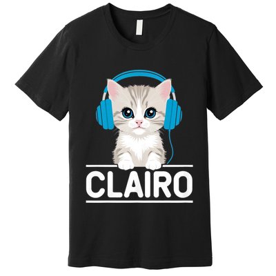 I Love Red Heart Personalized My Clairo First Name Cat Premium T-Shirt