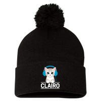 I Love Red Heart Personalized My Clairo First Name Cat Pom Pom 12in Knit Beanie