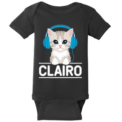 I Love Red Heart Personalized My Clairo First Name Cat Baby Bodysuit
