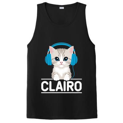 I Love Red Heart Personalized My Clairo First Name Cat PosiCharge Competitor Tank