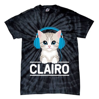 I Love Red Heart Personalized My Clairo First Name Cat Tie-Dye T-Shirt