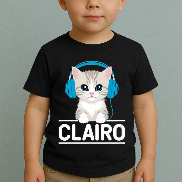 I Love Red Heart Personalized My Clairo First Name Cat Toddler T-Shirt