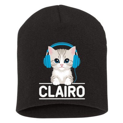 I Love Red Heart Personalized My Clairo First Name Cat Short Acrylic Beanie
