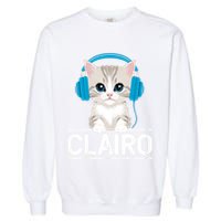 I Love Red Heart Personalized My Clairo First Name Cat Garment-Dyed Sweatshirt
