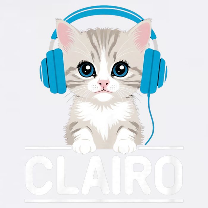 I Love Red Heart Personalized My Clairo First Name Cat Garment-Dyed Sweatshirt