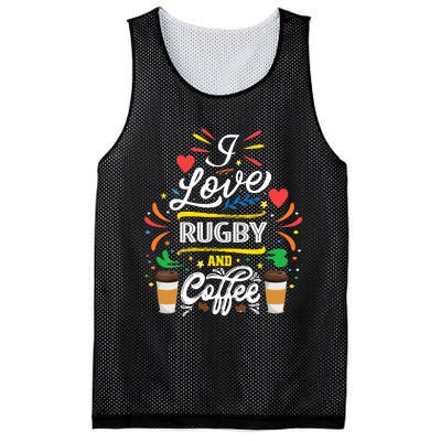 I Love RUGBY And Coffee Meme Mesh Reversible Basketball Jersey Tank