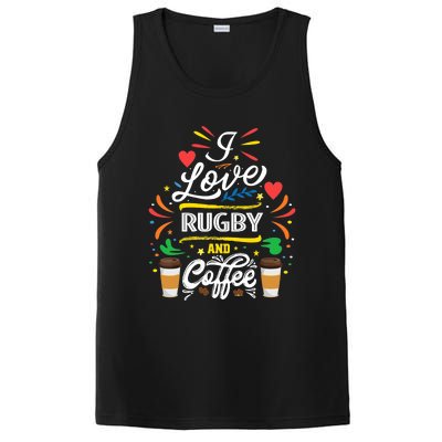 I Love RUGBY And Coffee Meme PosiCharge Competitor Tank