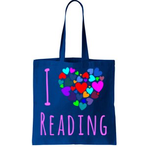 I Love Reading Gift Funny Gift Heart Love Books Reading Club Tote Bag