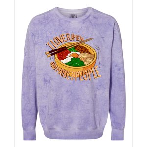 I Love Ramen Noodles And Maybe 3 People Colorblast Crewneck Sweatshirt