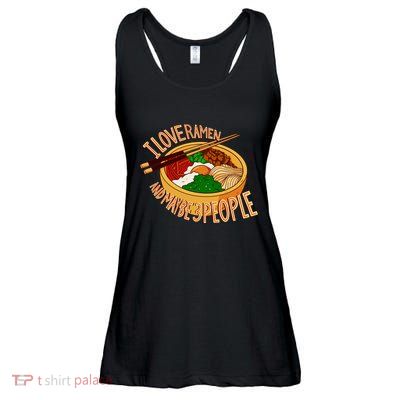 I Love Ramen Noodles And Maybe 3 People Ladies Essential Flowy Tank