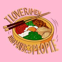 I Love Ramen Noodles And Maybe 3 People T-Shirt