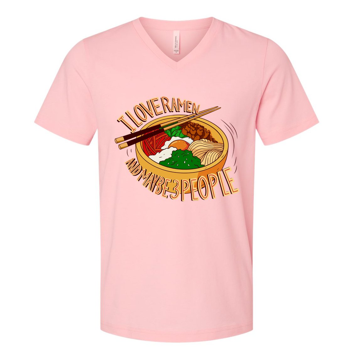 I Love Ramen Noodles And Maybe 3 People V-Neck T-Shirt