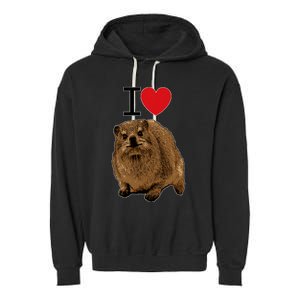 I Love Rock Hyrax I Love Daisies I Love Rock Rabbit Garment-Dyed Fleece Hoodie