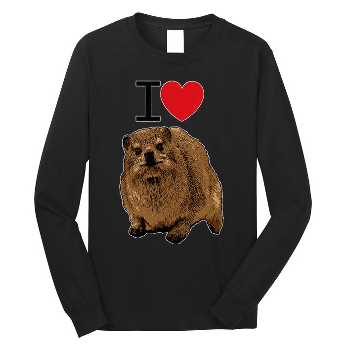 I Love Rock Hyrax I Love Daisies I Love Rock Rabbit Long Sleeve Shirt